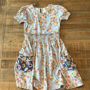 Floral Kids Dress with Pockets